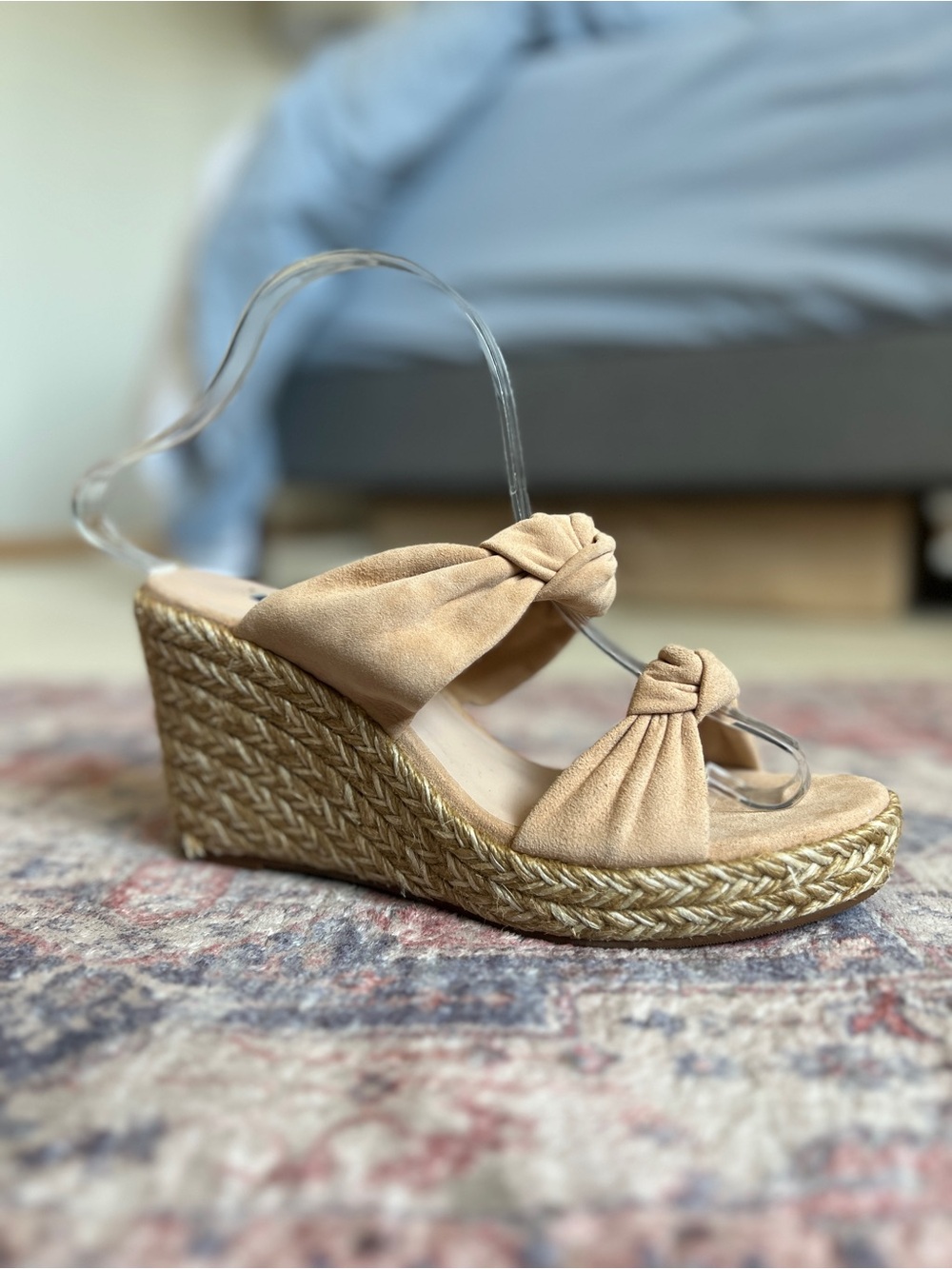 STUART WEITZMAN Sarina Suede Espadrille Wedge Sandal Size 7